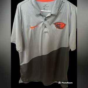 nike oregon st dri-fit polo sz large